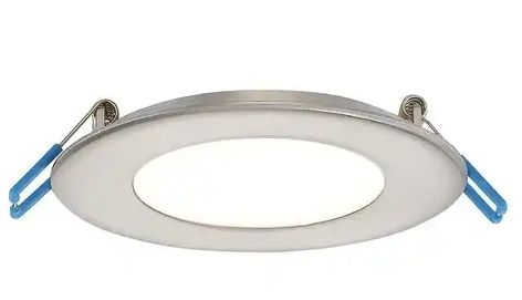 Eurofase Lighting 28987-024 4-in Round Recessed Light, Wattage 9W, Voltage 120V. Lumens 550lm, Color Temperature 3000K, Nickel Finish