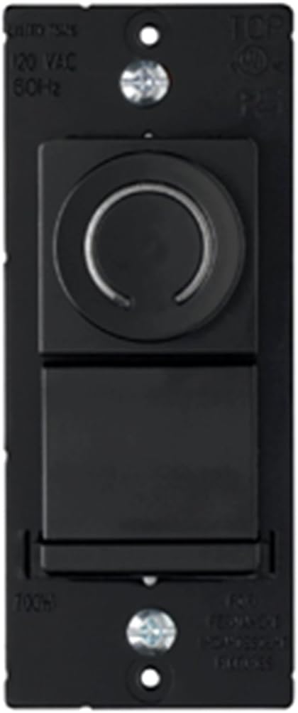 Wattstopper DR703PBKV 700W Deco Rotary Preset Dimmer Switch with pilot light, 3-Way, Black