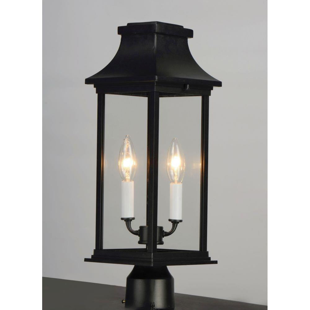 Maxim Lighting 30020CLBK Vicksburg 2 Light Black Outdoor Post Mount Light Close Up View