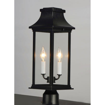 Maxim Lighting 30020CLBK Vicksburg 2 Light Black Outdoor Post Mount Light Close Up View
