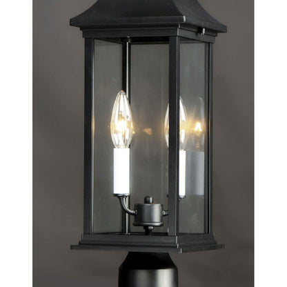 Maxim Lighting 30020CLBK Vicksburg 2 Light Black Outdoor Post Mount Light Detail View