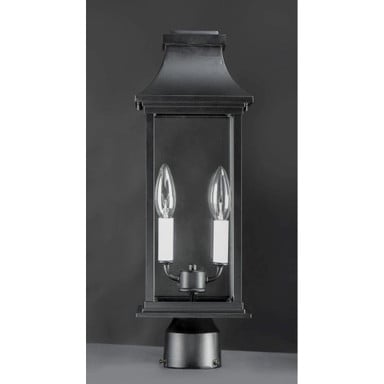 Maxim Lighting 30020CLBK Vicksburg 2 Light Black Outdoor Post Mount Light Side View