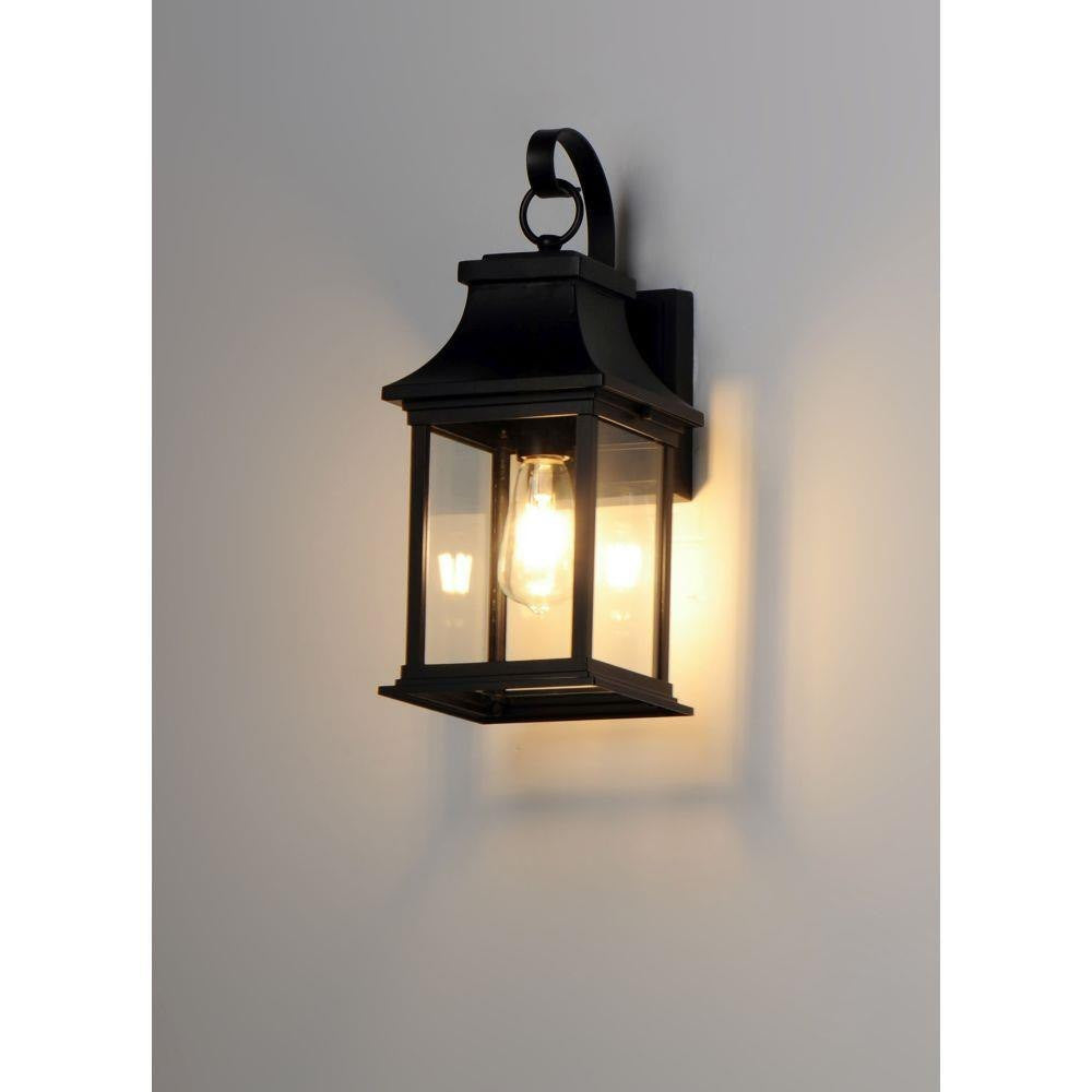 Maxim Lighting 30022CLBK Vicksburg Outdoor Wall Lantern - Lit Lifestyle Shot