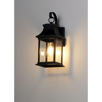 Maxim Lighting 30022CLBK Vicksburg Outdoor Wall Lantern - Lit Lifestyle Shot