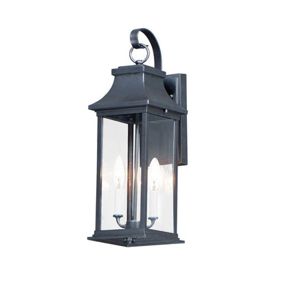 Maxim Lighting 30023CLBK Vicksburg 2 Light Black Outdoor Wall Lantern - White Background