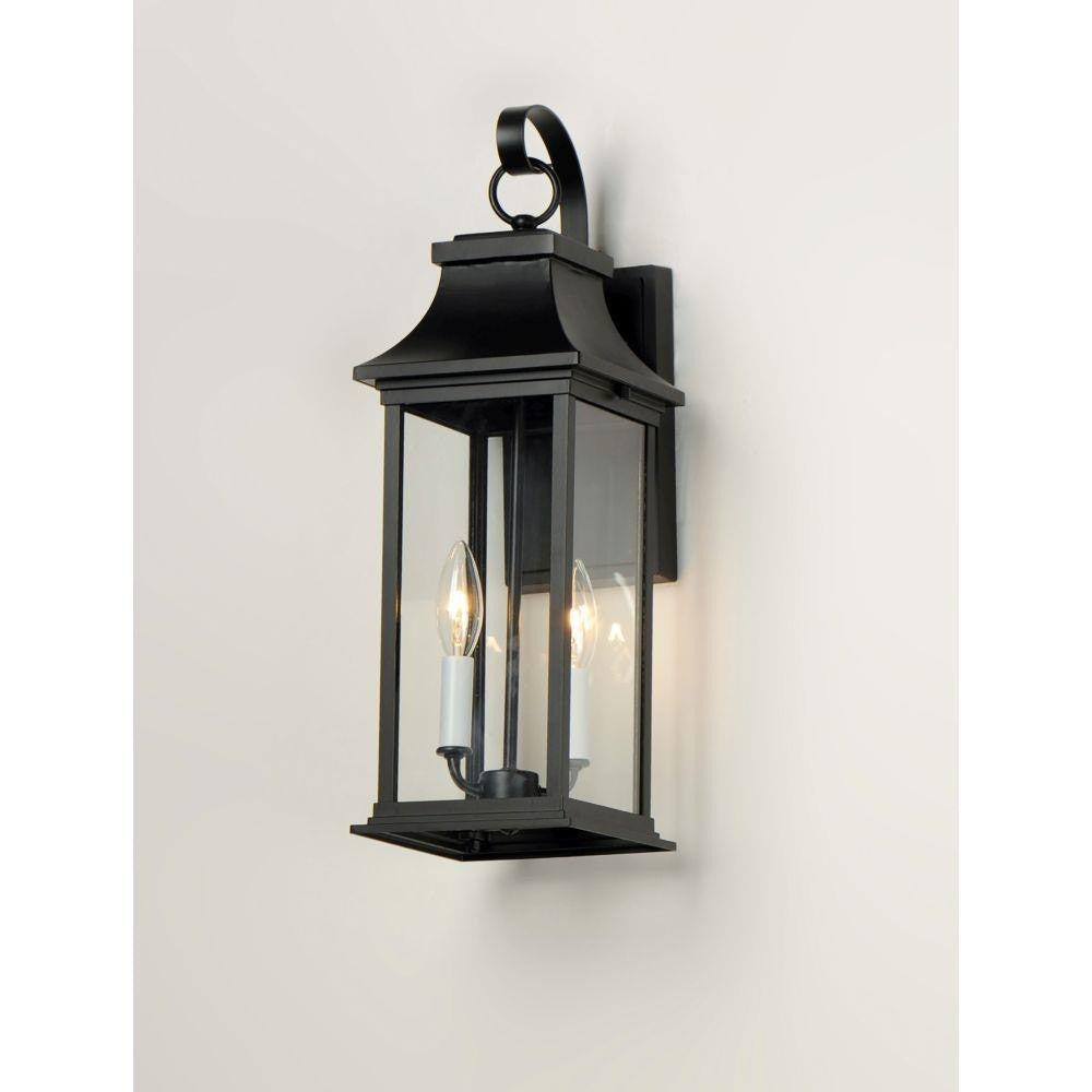 Maxim Lighting 30023CLBK Vicksburg 2 Light Black Outdoor Wall Lantern - Lifestyle Wall Mount
