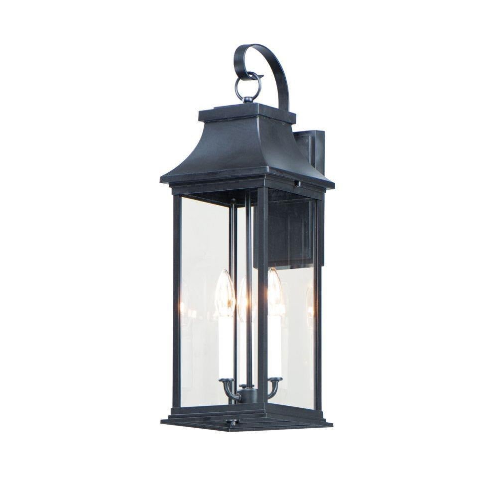 Maxim Lighting 30024CLBK Vicksburg 3 Light Black Outdoor Wall Sconce - White Background View