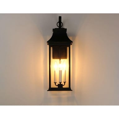 Maxim Lighting 30024CLBK Vicksburg 3 Light Black Outdoor Wall Sconce - Lifestyle Lit View