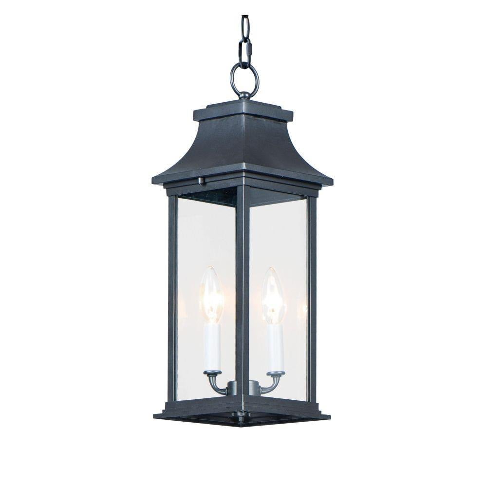 Maxim Lighting 30029CLBK Vicksburg 2 Light Black Outdoor Hanging Lantern - White Background