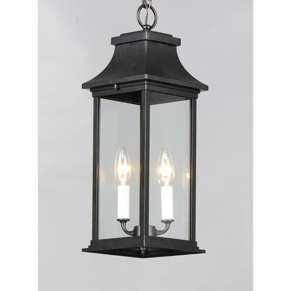 Maxim Lighting 30029CLBK Vicksburg 2 Light Black Outdoor Hanging Lantern - Angled View