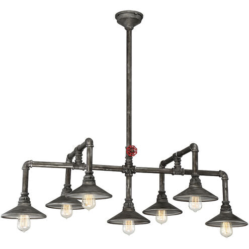 Eurofase Lighting 30031-012 Zinco 7 Light 26 inch Aged Silver Chandelier Ceiling Light