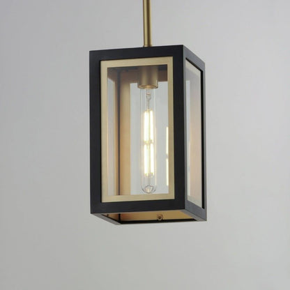 Maxim Lighting 30051CLBKGLD Neoclass 1 Light Black/Gold Outdoor Pendant - close-up hanging view