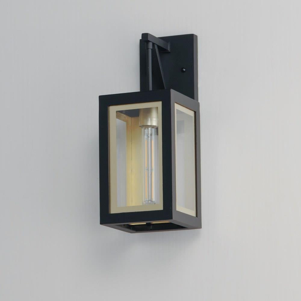 Maxim Lighting 30052CLBKGLD Neoclass 1 Light Black Gold Outdoor Wall Lantern - Lifestyle Side Angle