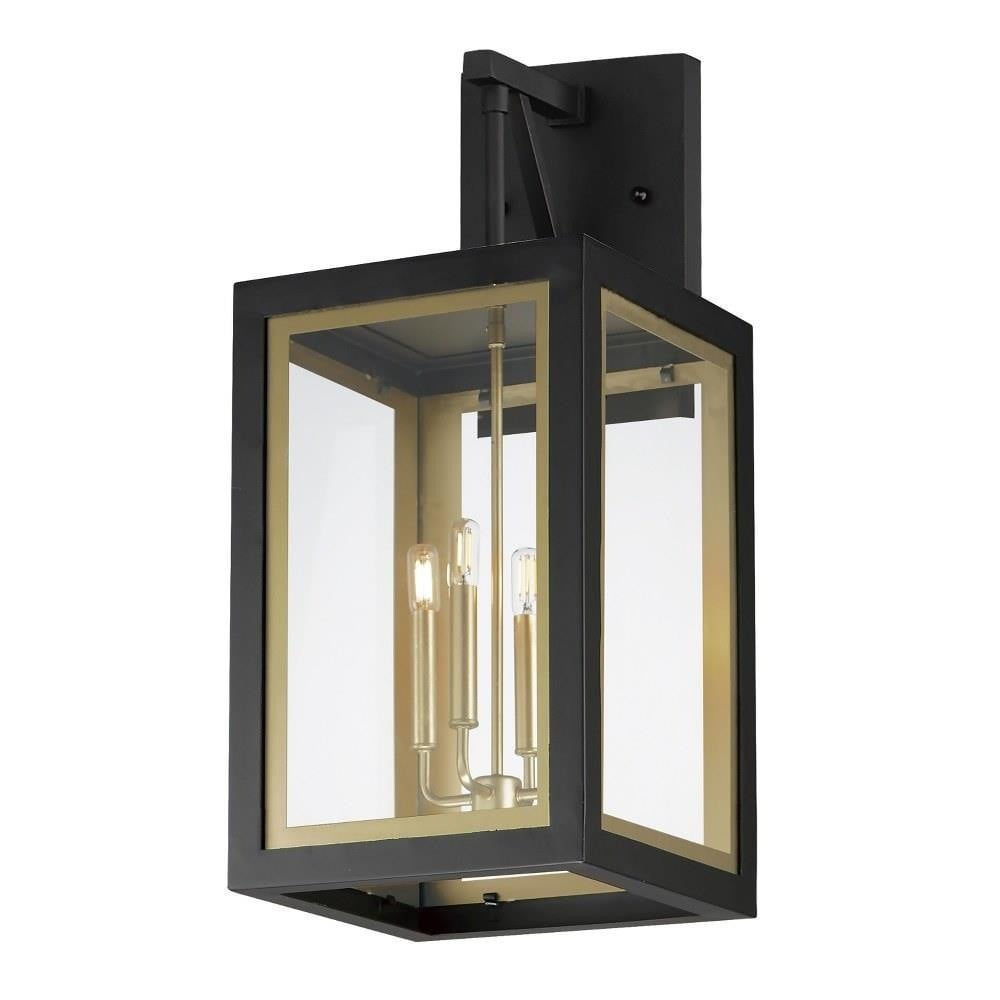 Maxim Lighting 30056CLBKGLD Neoclass 4 Light Black/Gold Outdoor Wall Lantern angle view
