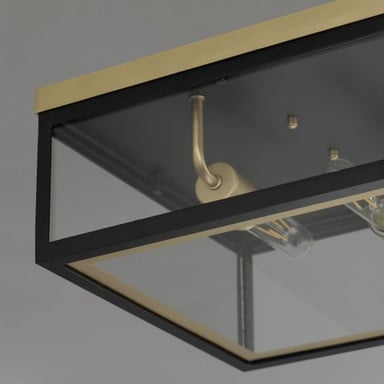 Maxim Lighting 30059CLWTGLD Neoclass 2 Light 13 Inch White/Gold Outdoor Flush Mount - Detail Close-Up