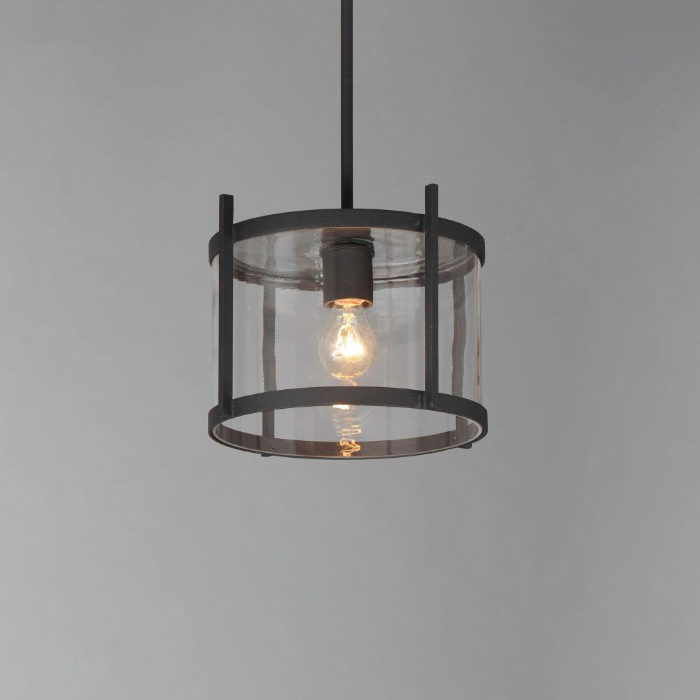 Maxim Lighting 30061CLBK Belfry 1 Light 12 Inch Black Outdoor Pendant Light - Lit Detail View