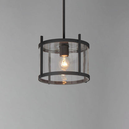 Maxim Lighting 30061CLBK Belfry 1 Light 12 Inch Black Outdoor Pendant Light - Lit Detail View