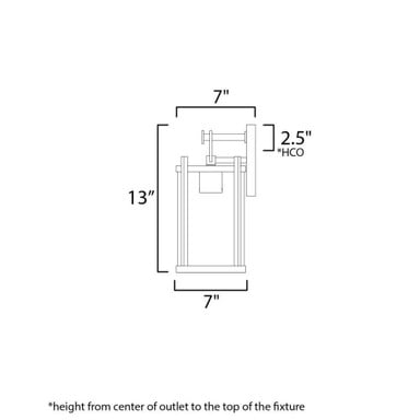 Maxim Lighting 30062HMBK Belfry Outdoor Wall Light - Dimensions Diagram