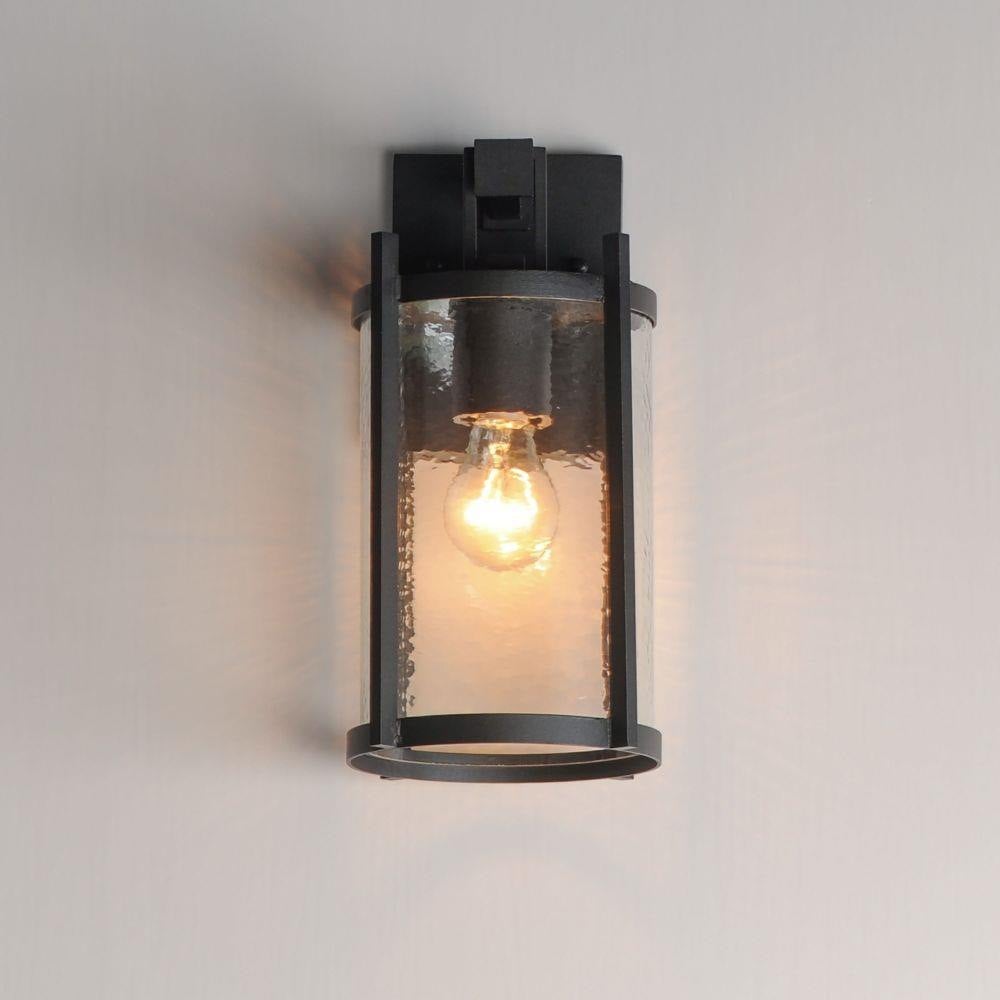 Maxim Lighting 30062HMBK Belfry Outdoor Wall Light - Installed and Illuminated on Wall