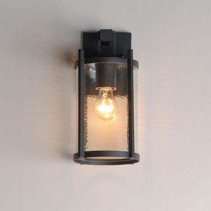 Maxim Lighting 30062HMBK Belfry Outdoor Wall Light - Installed and Illuminated on Wall