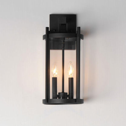 Maxim Lighting 30064CLBK Belfry 2 Light Black Outdoor Wall Lantern - Lit Front View