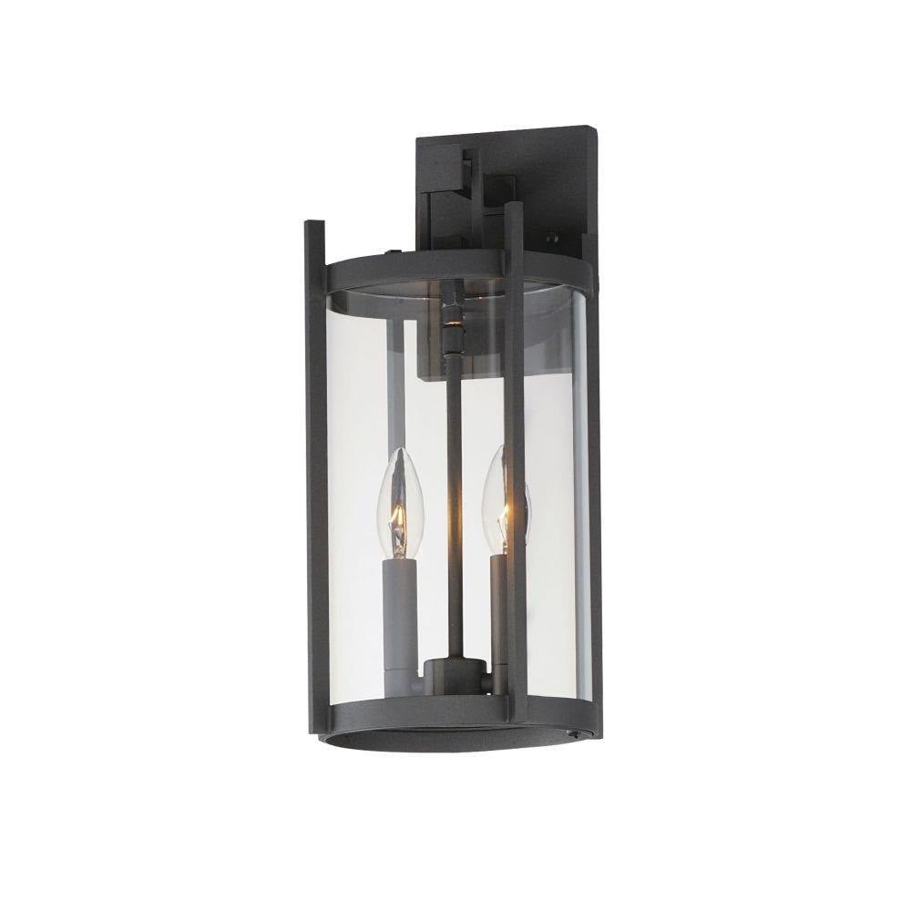 Maxim Lighting 30064CLBK Belfry 2 Light 16 Inch Black Outdoor Wall Light - White Background