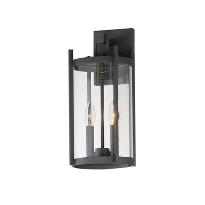 Maxim Lighting 30064CLBK Belfry 2 Light 16 Inch Black Outdoor Wall Light - White Background
