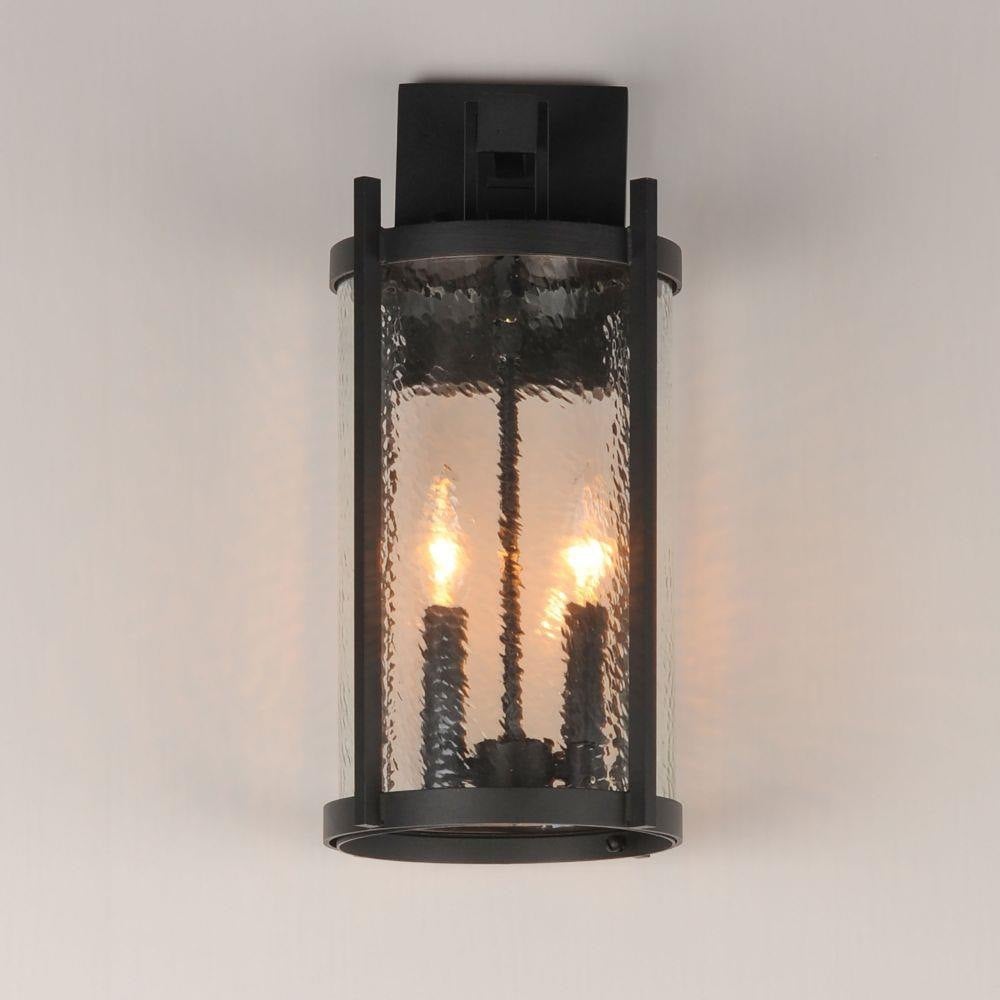 Maxim Lighting 30064HMBK Belfry Outdoor Wall Light Installed View Lit