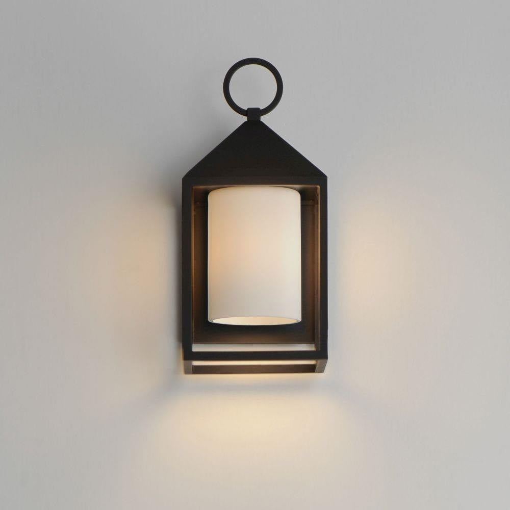 Maxim Lighting 30071SWBK Aldous 1 Light Satin Black Outdoor Wall Lantern - Lit on Wall