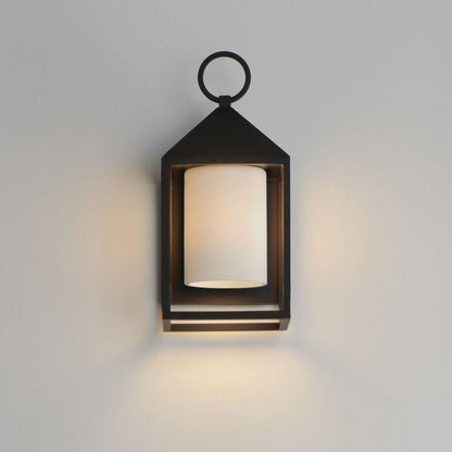 Maxim Lighting 30071SWBK Aldous 1 Light Satin Black Outdoor Wall Lantern - Lit on Wall