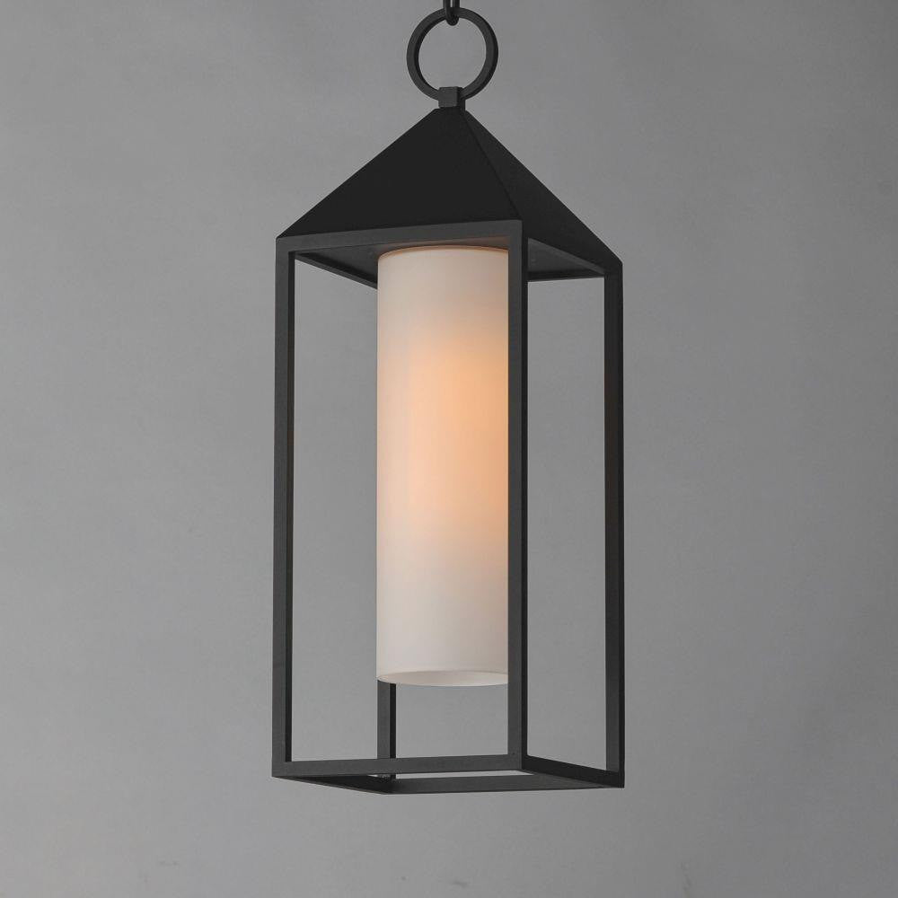 Maxim Lighting 30079SWBK Aldous 1 Light Black Outdoor Pendant - close-up lit view
