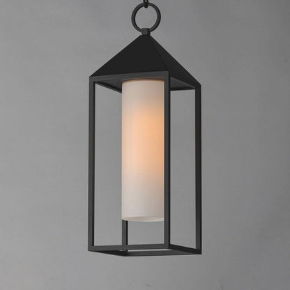 Maxim Lighting 30079SWBK Aldous 1 Light Black Outdoor Pendant - close-up lit view