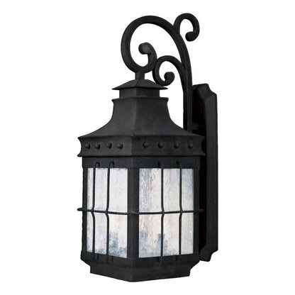 Maxim Lighting 30085CDCF Nantucket 4 Light Country Forge Outdoor Wall Lantern with Seedy Glass