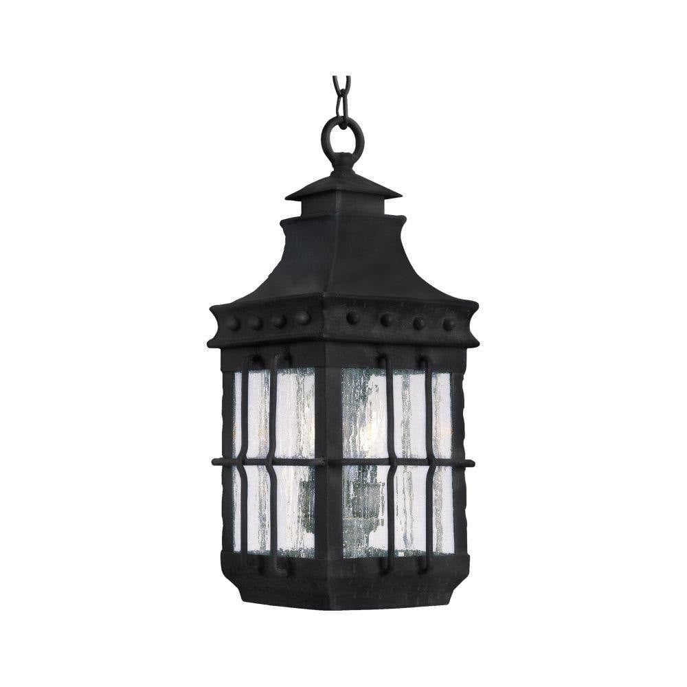 Maxim Lighting 30088CDCF Nantucket 3 Light Outdoor Pendant in Country Forge with Seedy Glass