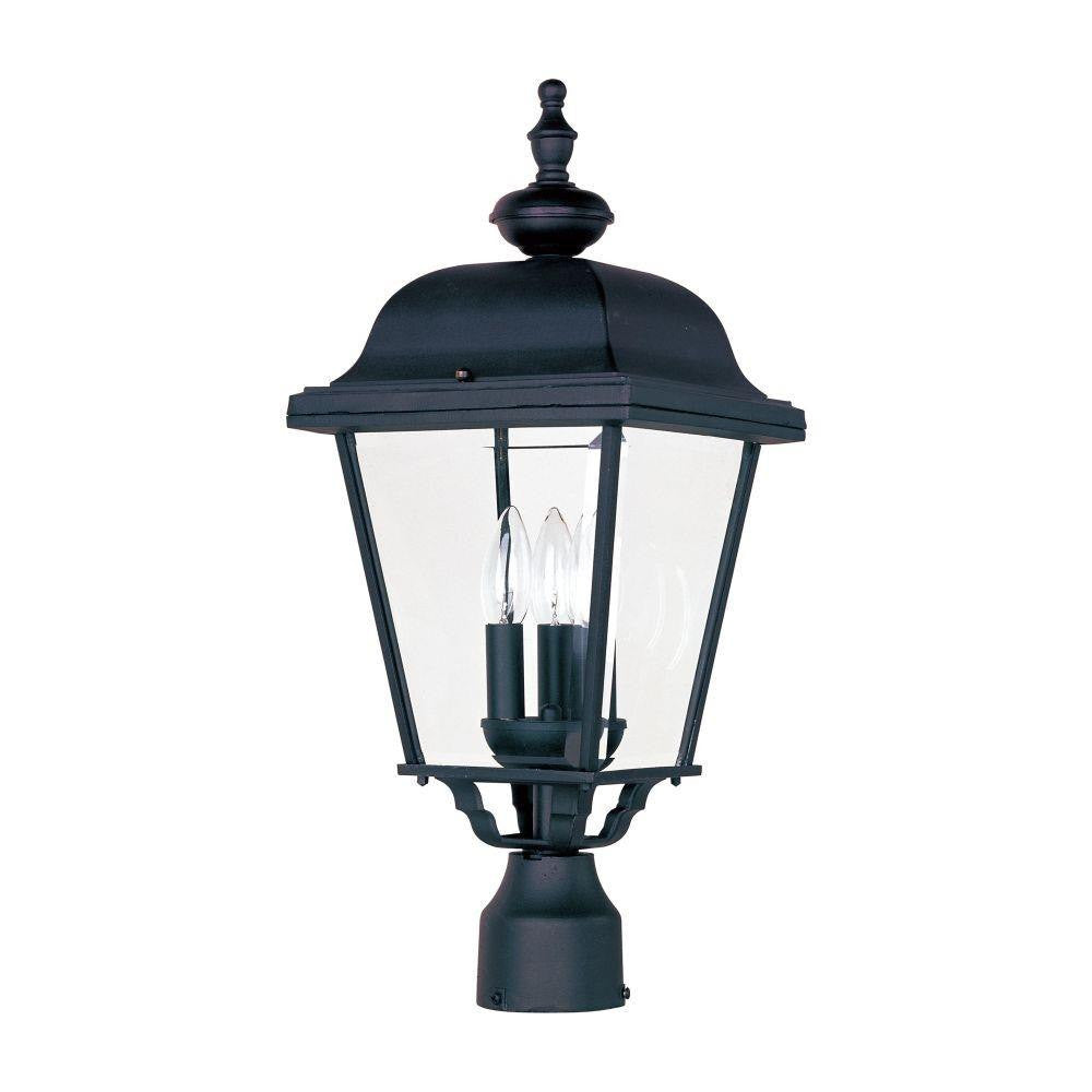 Maxim Lighting 3008BK Cast 3 Light Black Outdoor Pole Post Mount