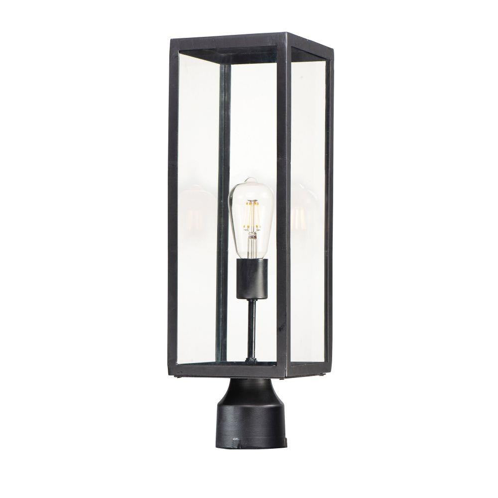 Maxim Lighting 30090CLDBZ Catalina 1 Light Dark Bronze Outdoor Post Lantern with Clear Glass Panels - White Background