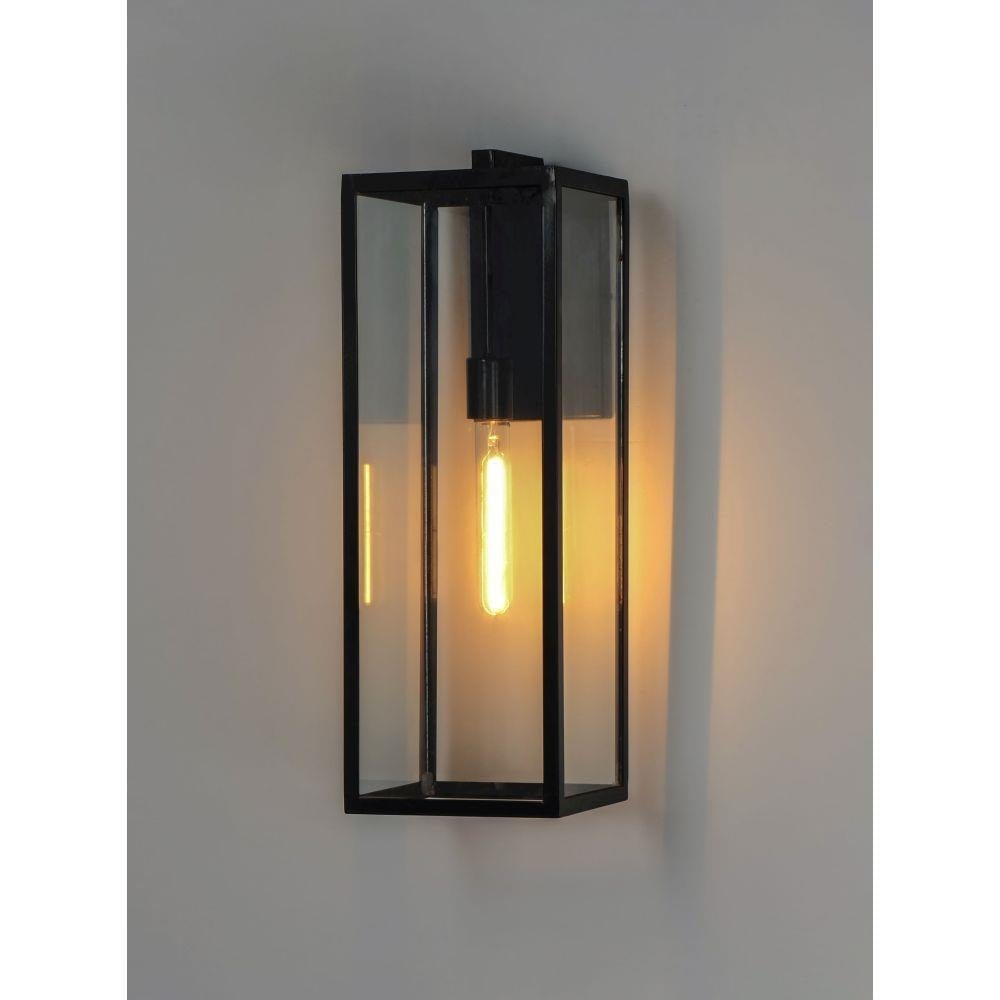 Maxim Lighting 30094CLDBZ Catalina 1 Light Dark Bronze Outdoor Wall Sconce - Perspective View with Edison Bulb Lit