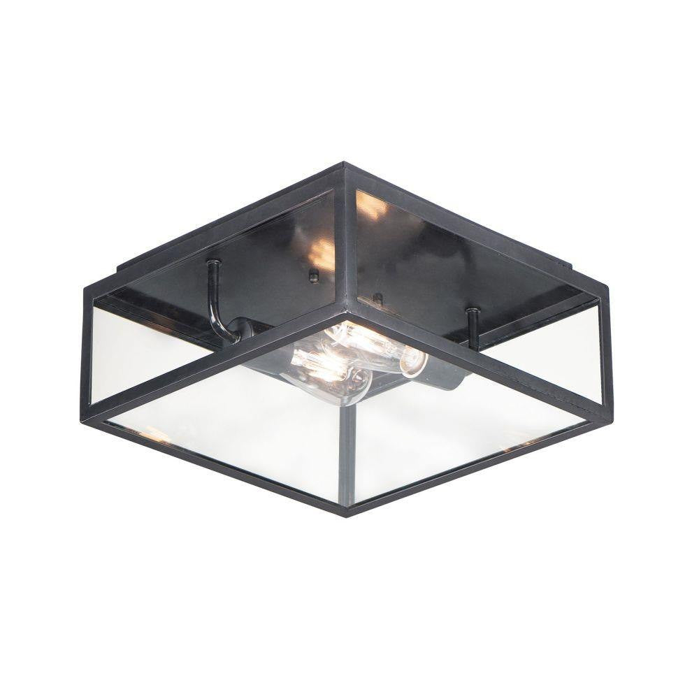 Maxim Lighting 30098CLDBZ Catalina 2 Light Dark Bronze Outdoor Flush Mount Ceiling Light