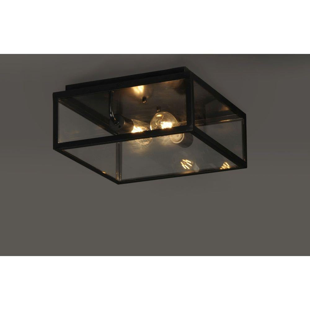 Maxim Lighting 30098CLDBZ Catalina 2 Light Dark Bronze Outdoor Flush Mount Ceiling Light - Lit View