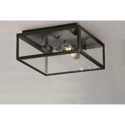 Maxim Lighting 30098CLDBZ Catalina 2 Light Dark Bronze Outdoor Flush Mount Ceiling Light - Angled View
