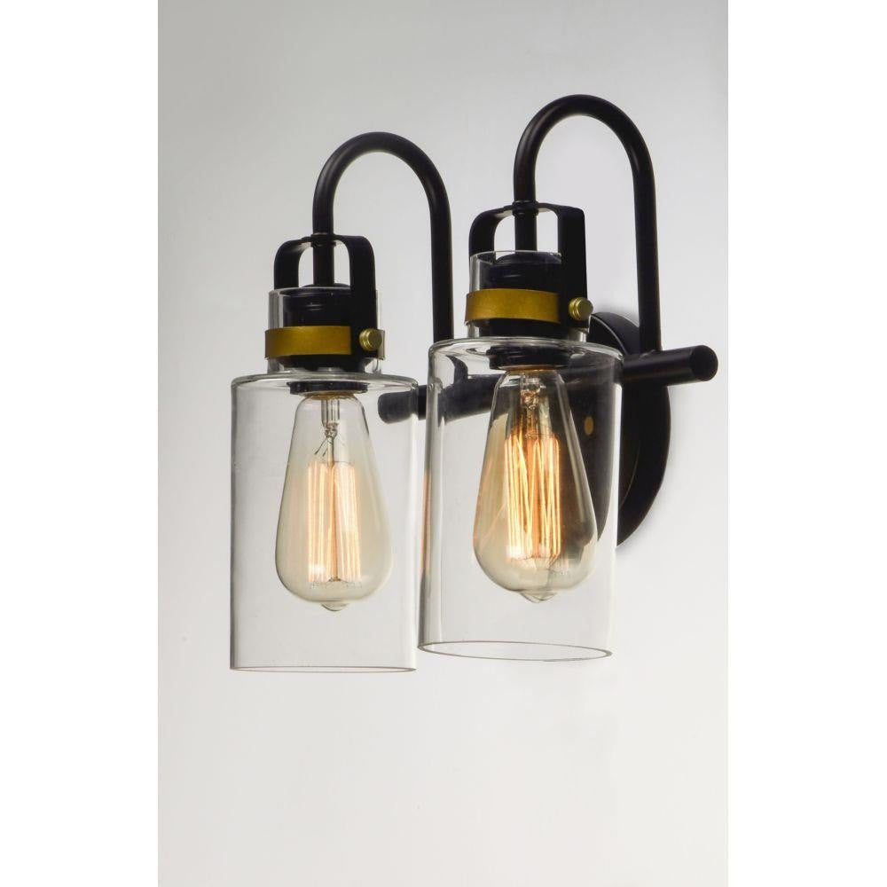 Maxim Lighting 30171CLBZGLD Magnolia 2 Light Bath Vanity Wall Light Angled View