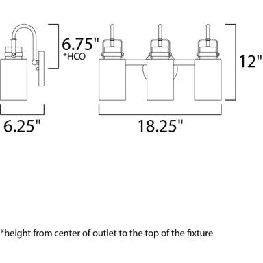 Maxim Lighting 30172CLBZGLD Magnolia - Dimension Diagram 18.25 inch Width 12 inch Height
