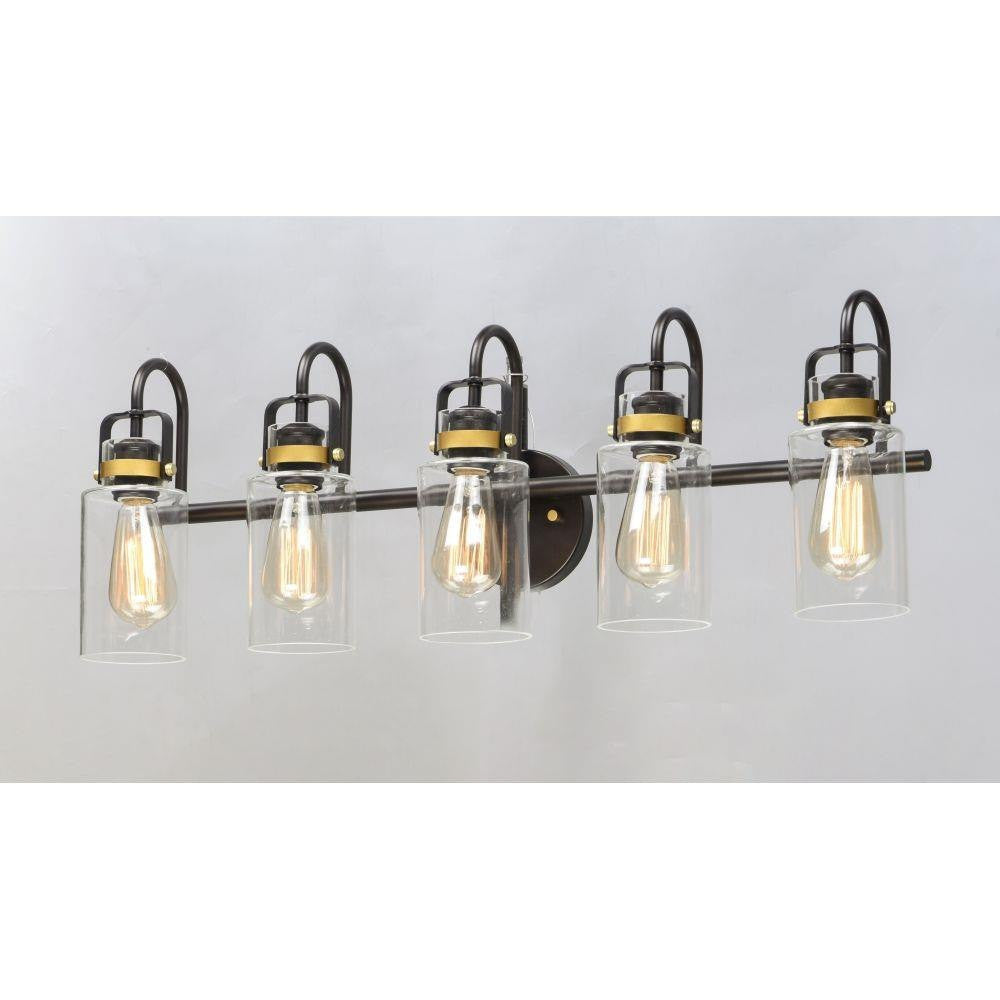 Maxim Lighting 30173CLBZGLD Magnolia 5 Light Bath Vanity Wall Light - Front Angle View