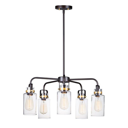 Maxim Lighting 30175CLBZGLD Magnolia 5 Light Pendant - White Background View