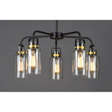 Maxim Lighting 30175CLBZGLD Magnolia 5 Light Pendant - Angled View