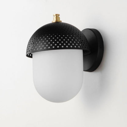 Maxim Lighting 30182WTBKGLD Perf 1 Light Outdoor Wall Sconce Black and Gold - Side Angle View
