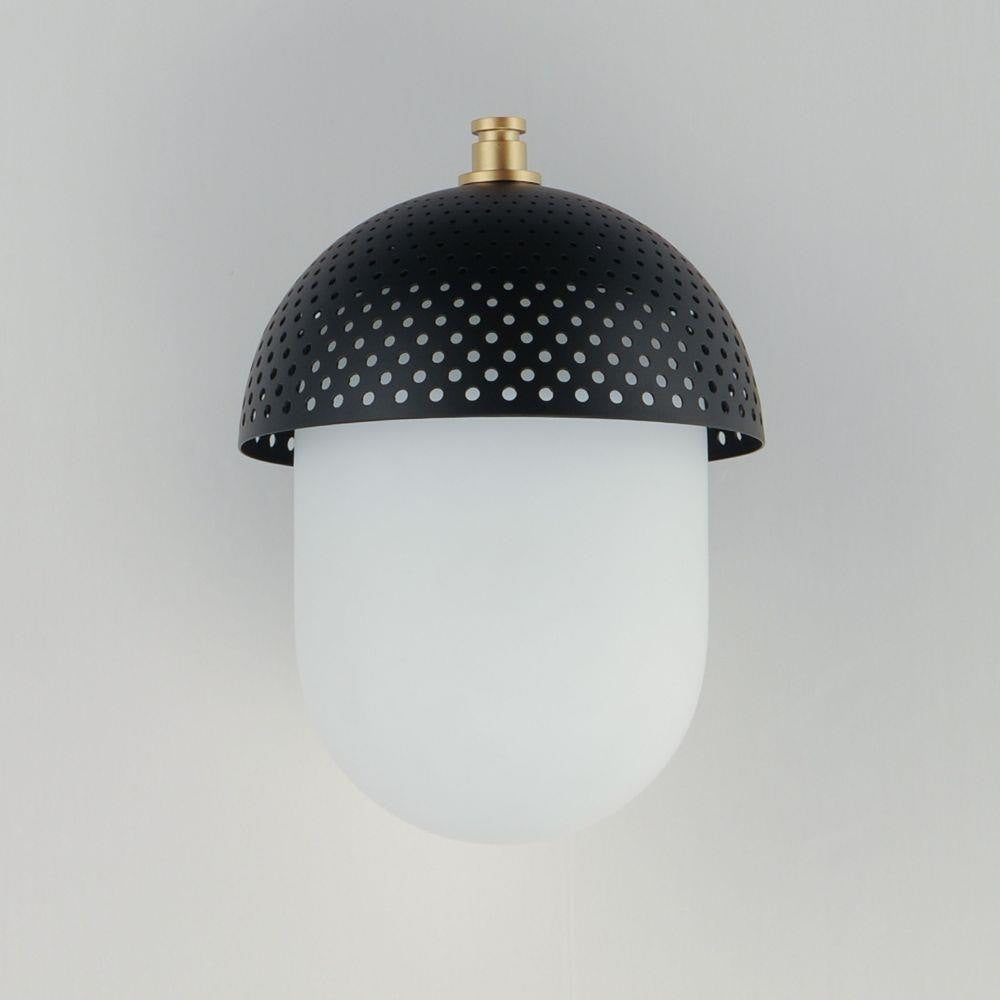 Maxim Lighting 30182WTBKGLD Perf 1 Light Outdoor Wall Sconce Black and Gold - Front View