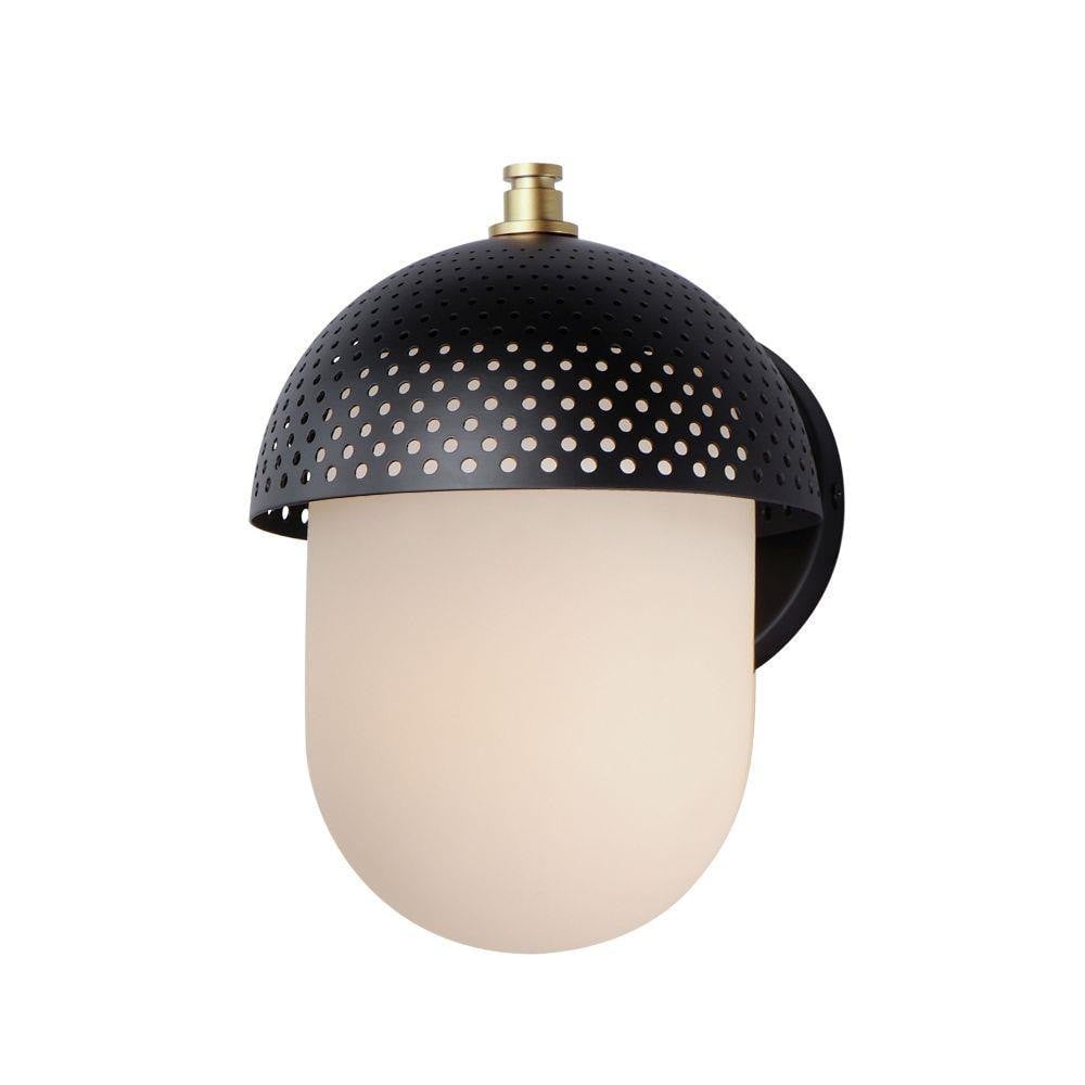 Maxim Lighting 30182WTBKGLD Perf 1 Light Outdoor Wall Sconce Black and Gold - Three Quarter View