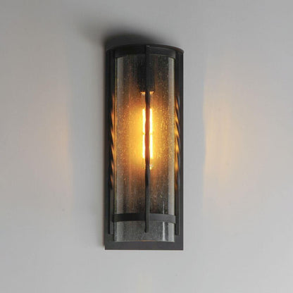 Maxim Lighting 30193CDBK Foundry 1 Light Black Outdoor Wall Light - Illuminated Side View
