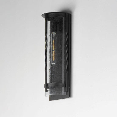 Maxim Lighting 30193CDBK Foundry 1 Light Black Outdoor Wall Light - Side Profile View
